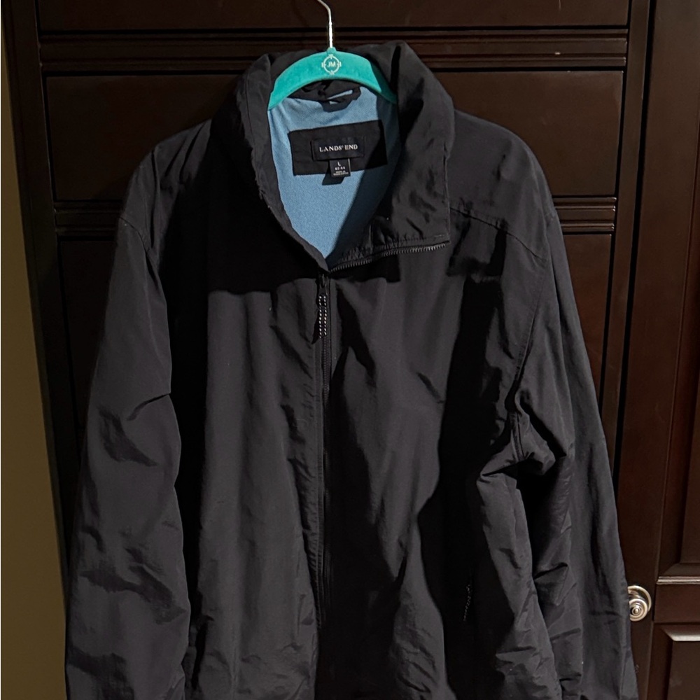 Lands' End Navy Blue Windbreaker Jacket